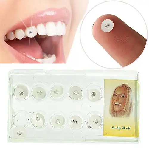 

10Pcs/Box 2mm Shiny Imitation Crystal Oral Dental Teeth Tooth Jewelry Ornament