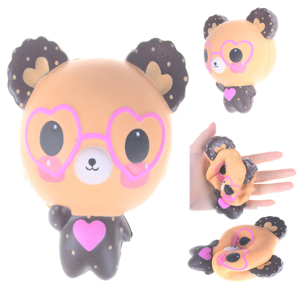 12 سنتيمتر جميل لطيف نظارات الدب ديكور الهاتف المحمول الأشرطة squishies اسفنجي بطء المشرقة المزحة أداة ضد الإجهاد مضحك الجدة لعبة