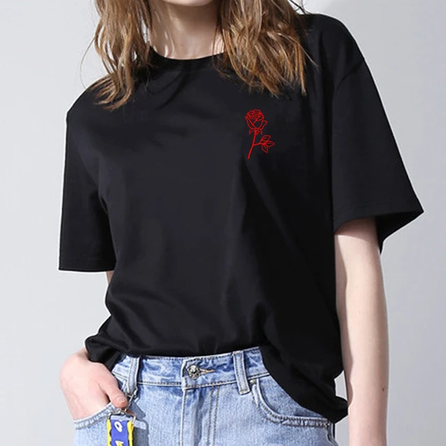 SDRawing People Are Poison Rose Sleeve Print women men t