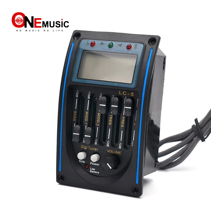 Najtaniej LC 5 5 pasm gitara akustyczna Pickup EQ przedwzmacniacz LCD Tuner Piezo Pickup system korektora