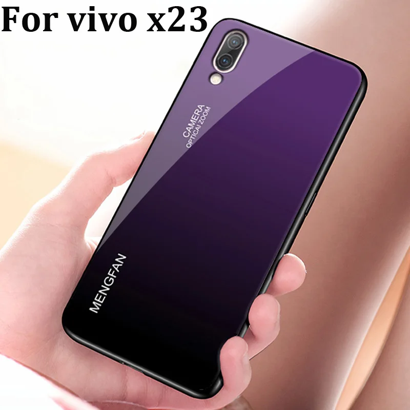 Чехол для vivo x23 из закаленного стекла с градиентом + мягкий чехол x 23 dream glass case V1809A |