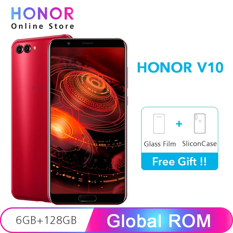 Huawei Honor V10 6 ГБ 128 10 мобильный телефон 20 Мп + 16 МП двойная камера заднего вида Kirin 970
