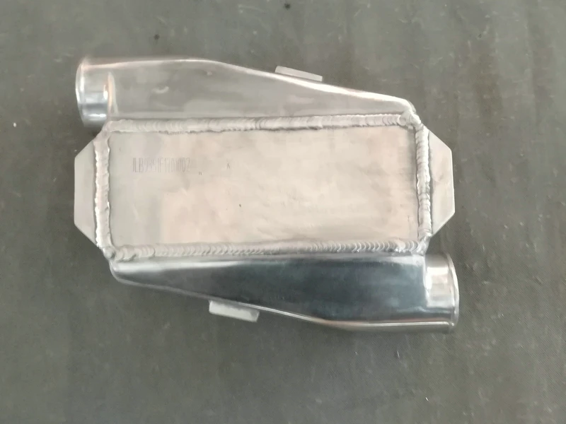 

FOR 12"x12"X4.5" Universal Air to Water Aluminium Liquid Intercooler Turbo 180 Degree Inlet Outlet 2.5" 64mm Pipe