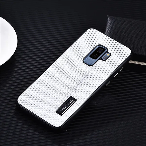 Роскошный брендовый чехол для samsung Galaxy S9 S8 Plus S7 Edge, алюминиевый металлический бампер из углеродного волокна, жесткая задняя крышка, защитный чехол для телефона - Цвет: white black