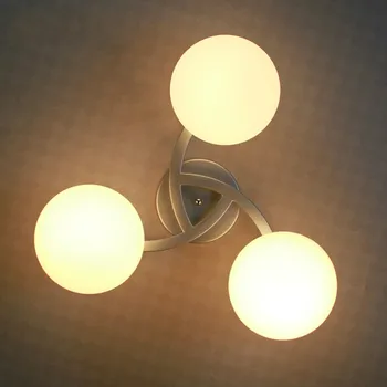 

Circle bedroom lights wrought iron modern brief ceiling light glass led luminaire