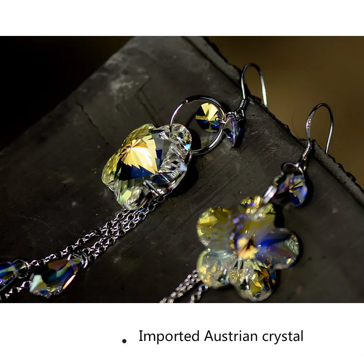 Новые серьги ручной работы Роза с австрийскими кристаллами кисточки длинные европейские и американские женские серьги темперамента