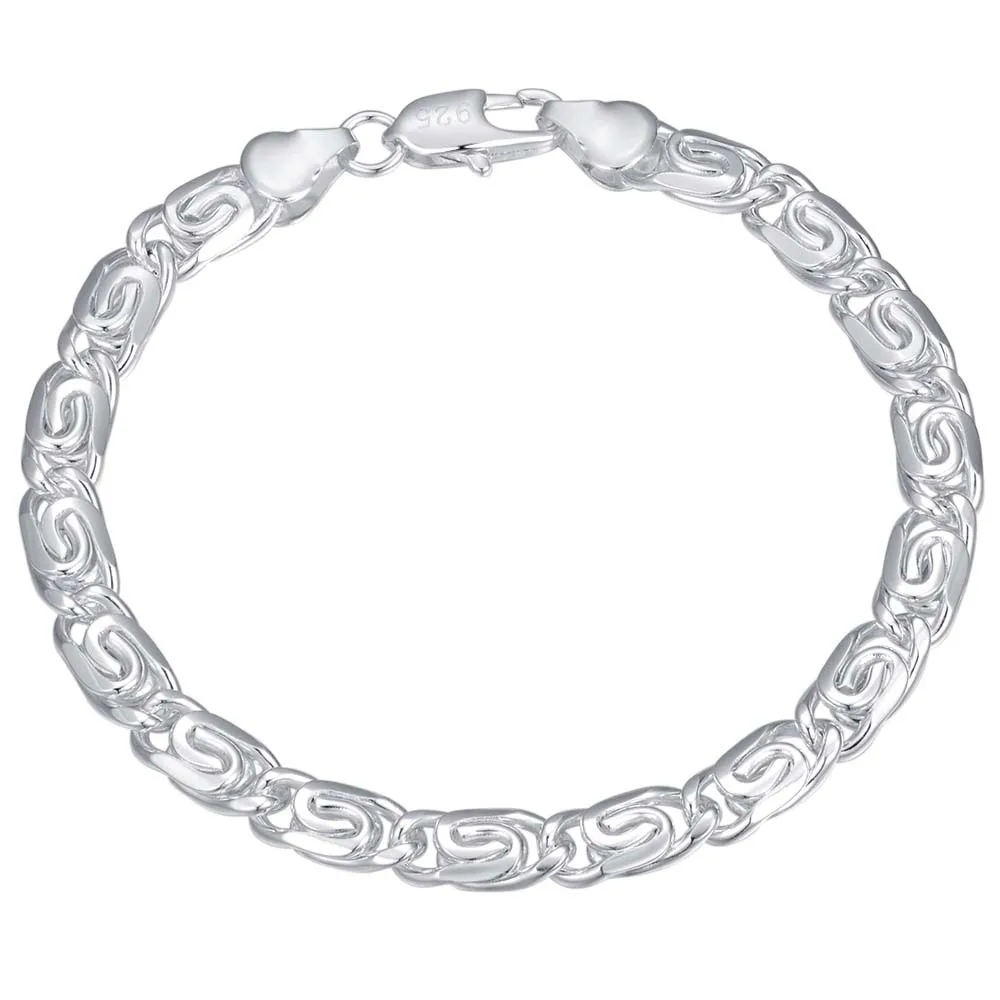 Fashion Silver Plated Bracelet 6mm