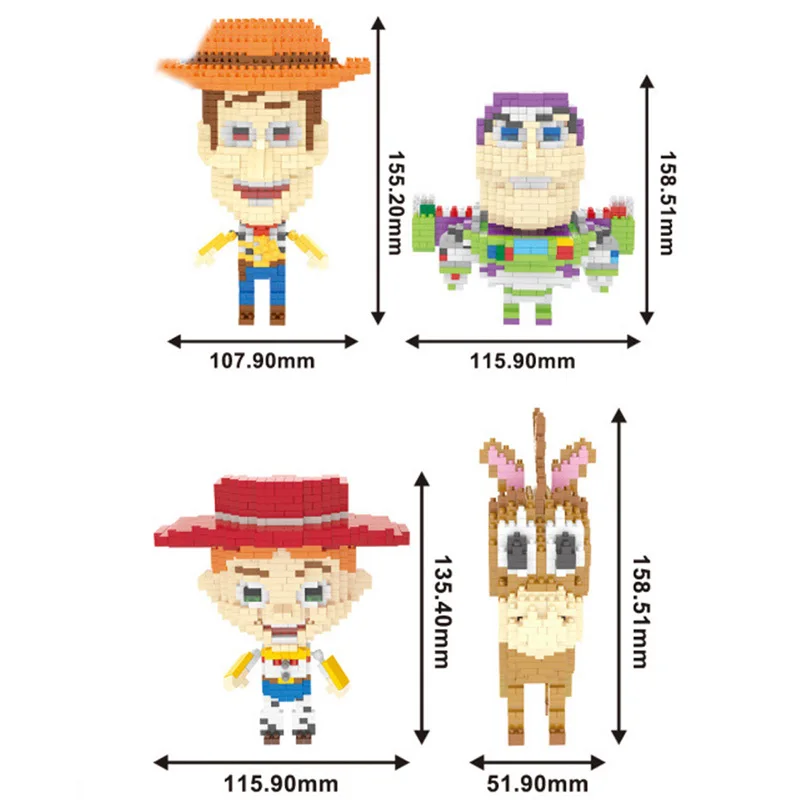 

Hot cartoon image Woody and buzz story micro diamond building block Jessie lightyear figures nanoblock toys bricks for gifts