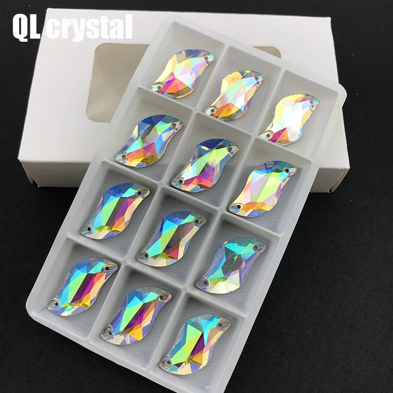 

Кристалл QL S-образный стеклянный кристалл для одежды/шкуры/сумок своими руками и т. д. материал 6x12 мм, 10x20 мм цвета пришиваемый камень