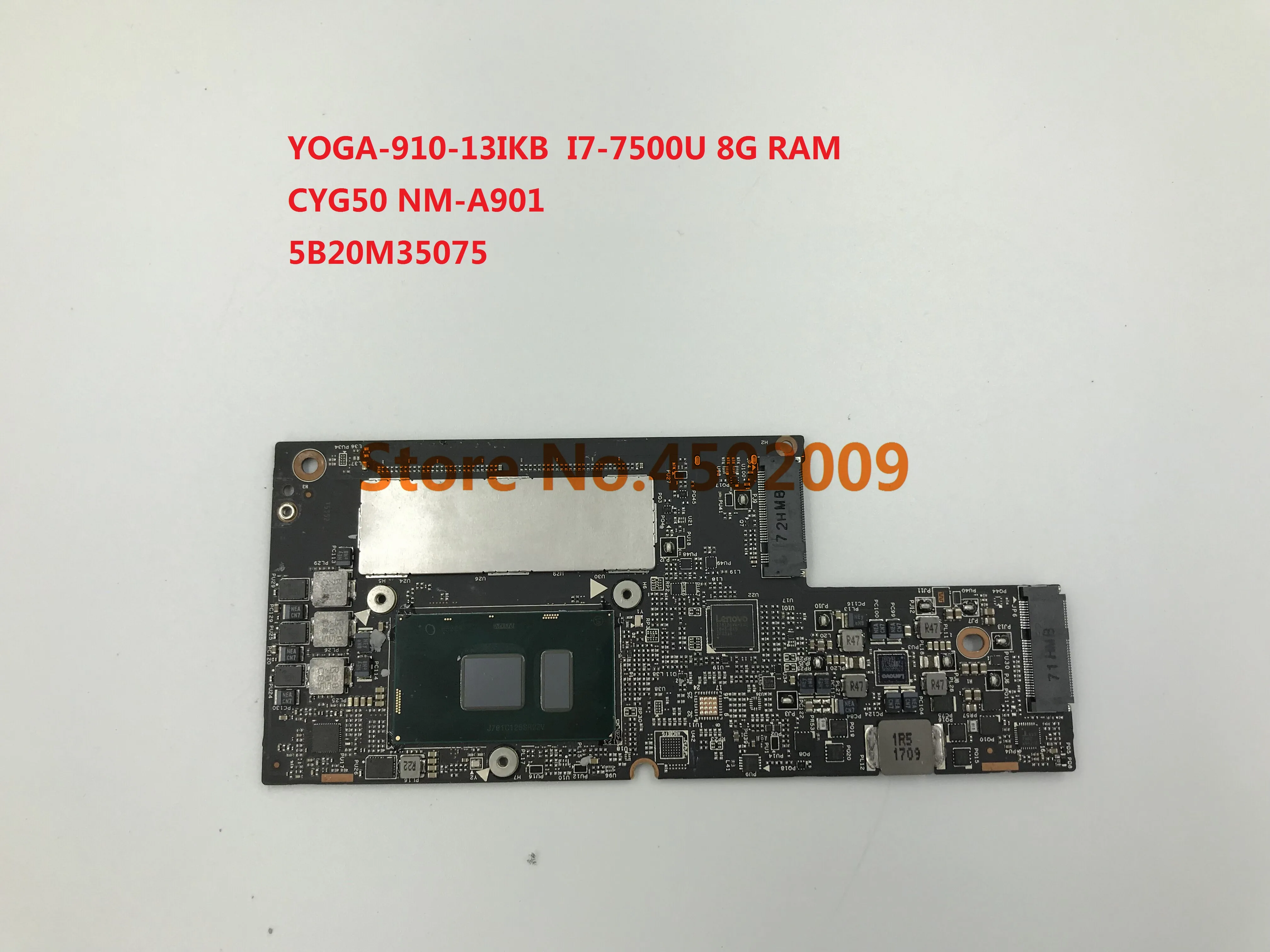 Материнская плата для ноутбука lenovo YOGA-910-13IKB NM-A901 5B20M35075 с I7-7500 cpu и 8G ram Протестирована Работа