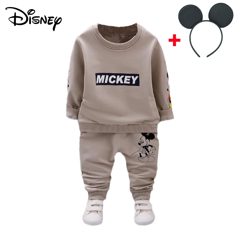 Ensemble Vetements Disney Mickey Pour Bebe Garcon Couleur Unie Manches Longues Pantalon Haut Costume Jogging Pour Nouveau Ne Coreen Aliexpress
