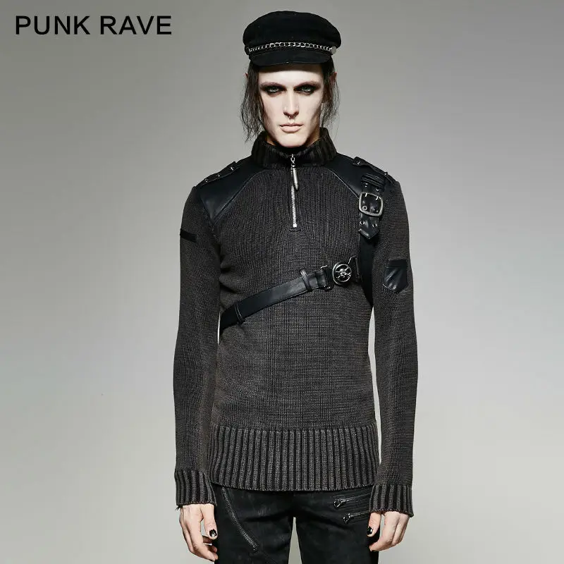 

Punk Rave Men Steam Punk Sweater Fashion Winter Cool Style Handsome Sweater