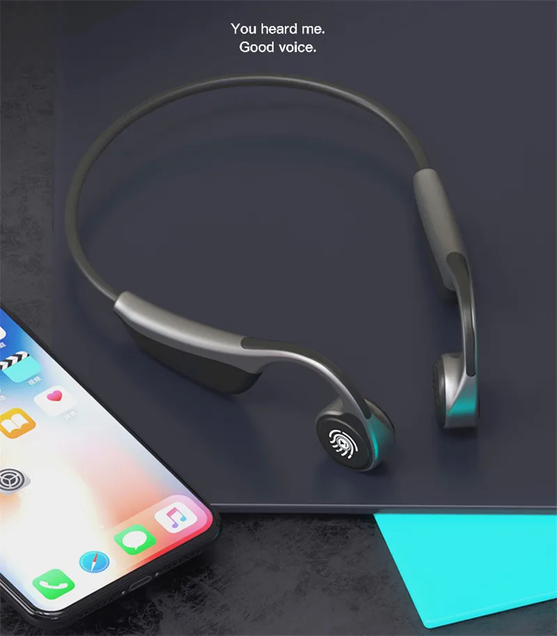 

V9 Concept Bone Conduction Bluetooth Headset Touch Screen Control Wireless Bluetooth 5.0 Ear-mounted Sports Headphones Wireless