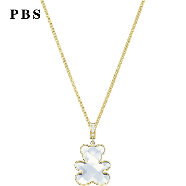 

PBS Original Copy High Quality 1:1 Fine Bear Necklace Gold Plated Logo Free Package Manufacturers Wholesale
