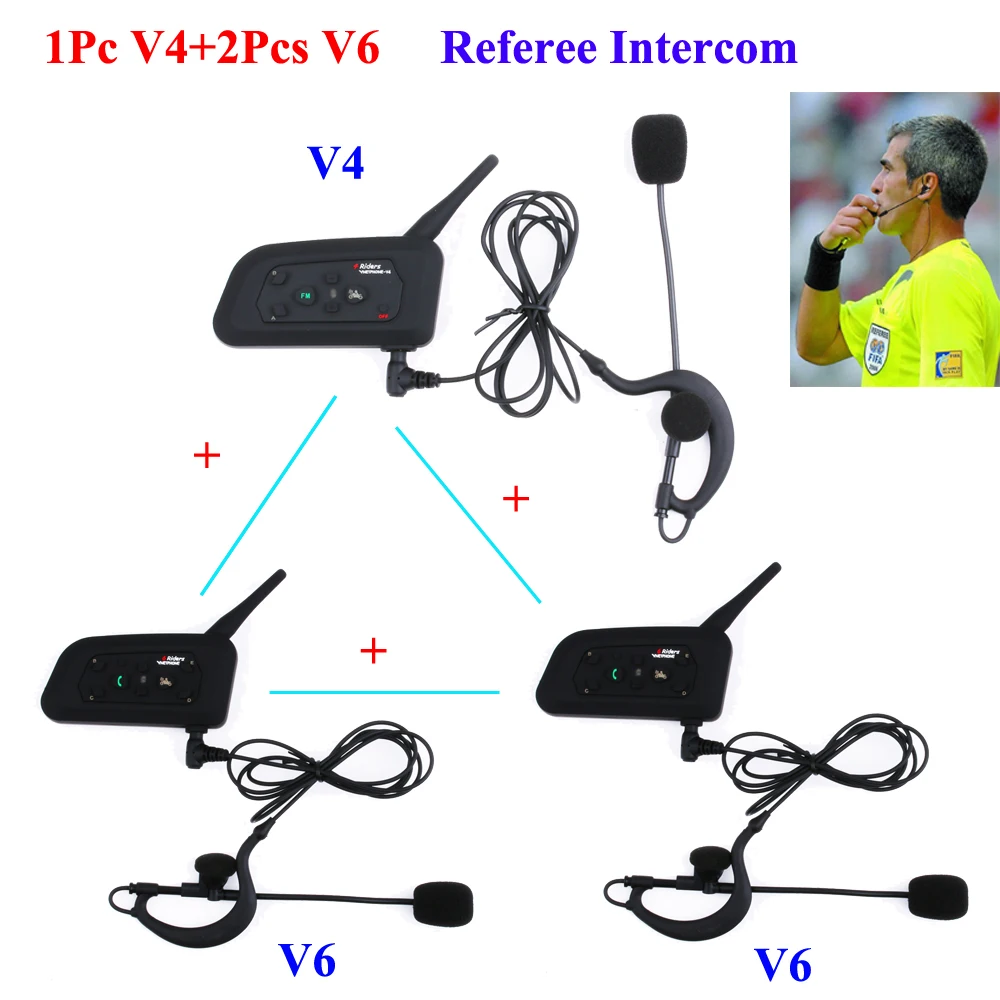3Pcs/Set 1200M Intercom Full Duplex Two way Football Coach