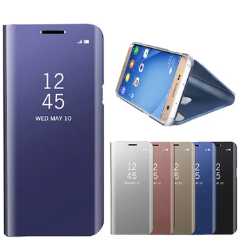

500pcs Clear View Smart Mirror Case For iPhone 11 Pro Max XS XR X 8 7 6 6S Plus Case Leather Flip With Stand Protection Cover