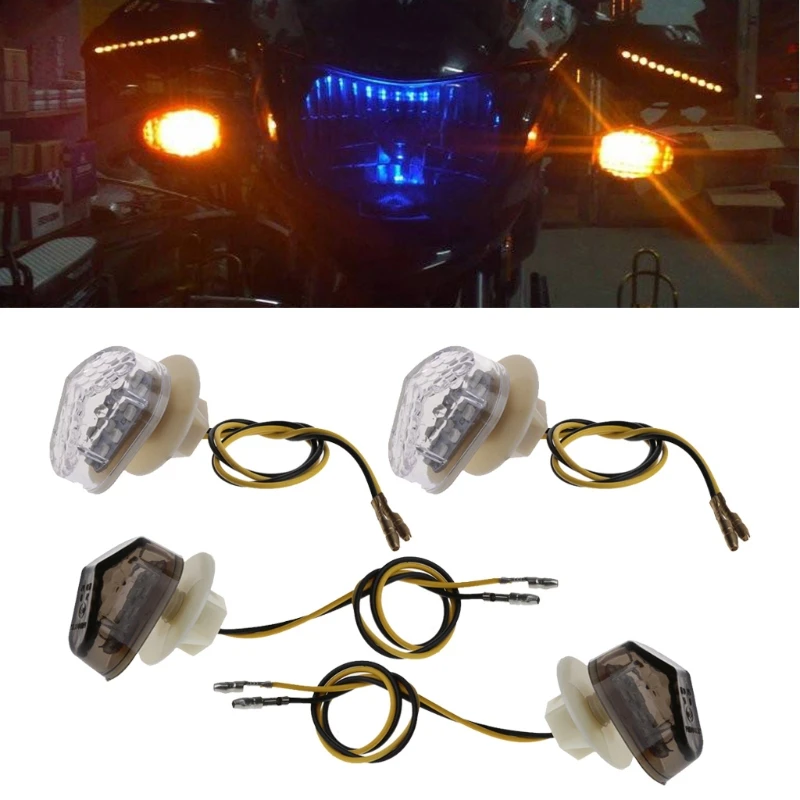 

Motorcycle Flush LED Turn Signal Light for Yamaha YZF R1 R6 R6 SFZ1S FAZER 12V Smoked Shell 2019