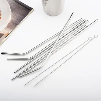 

Reusable 6mm Stainless Steel Metal Straw for 30oz Mugs with Cleaner Brush Beverage Drinks Water Bottle Cup Drinking Accessories
