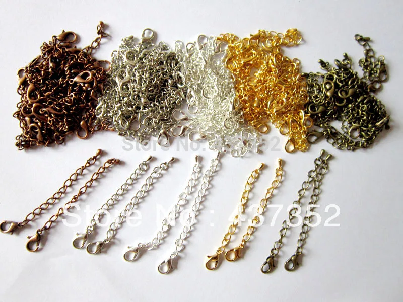 

500pcs with 12mm Lobster Clasp Chain Extender and Teardrops,Extend Chain Findings For Necklace DIY
