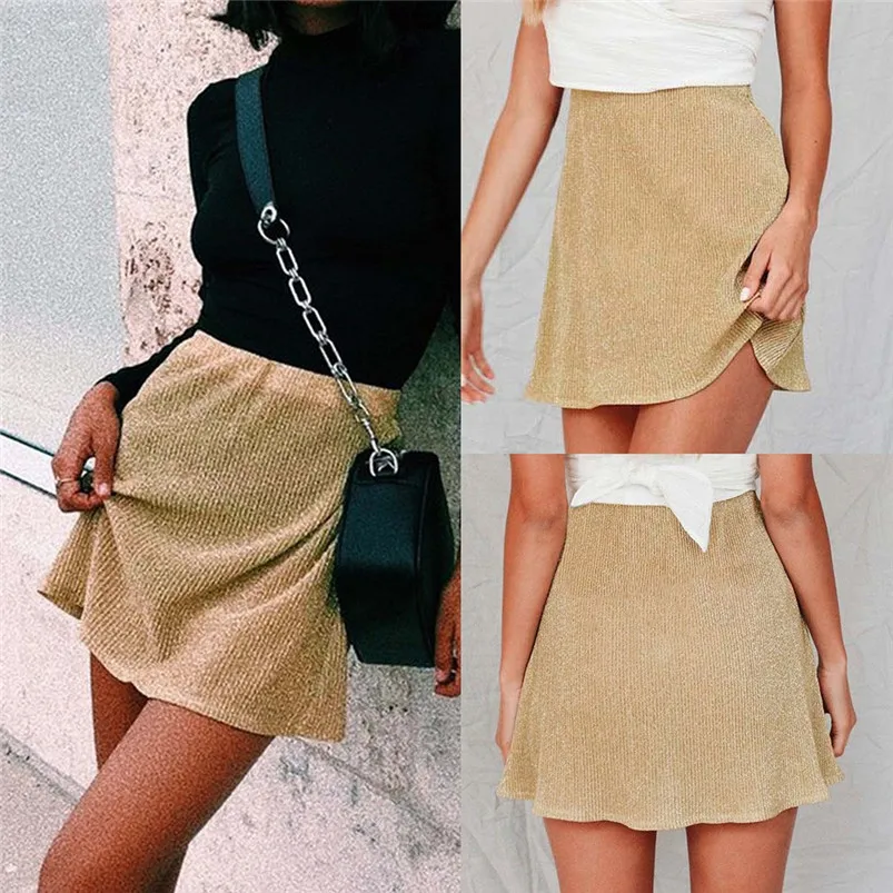 summer skirts womens SolidSkirt beach sexy elasticity England Style Sexy Skirt Loose Mid Waist Pajama Skirt Beach Skirt H25 (4)