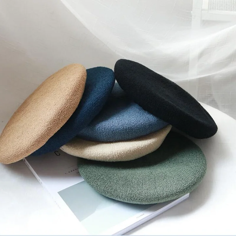 

New Fashion Fine Line Knitted Berets Beanie Hat For Spring Autumn And Winter 8 Colors Avaiable