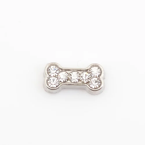 

Dog bome with rhinestones, Floating charms,Fit floating charm lockets, FC0065