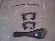 1 STÜCK EBENHOLZ Schwanz stück mit 4 Stücke Volle Schwarz Fine tuner & Schwanz gut alle 4/4