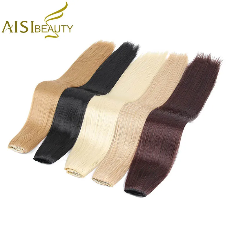 AISI BEAUTY, длинные прямые волосы на заколках, 1 шт., синтетические волосы для наращивания, 5 клипс, накладные волосы блонд, коричневые, черные волосы для женщин