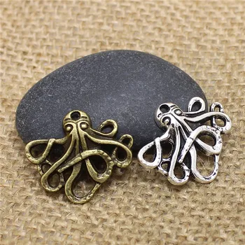 

50pcs 20*24mm Fashion two color Metal Animals Octopus Pendant Charms Fit Jewelry Necklace Pendant Charm Making T0511