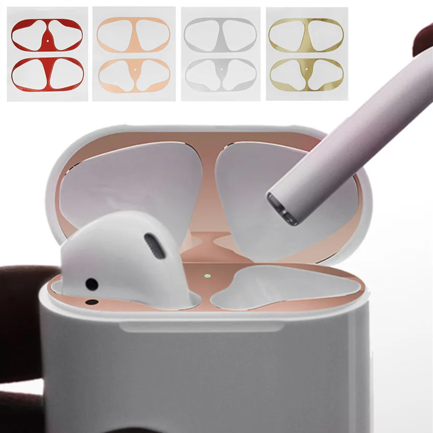 Металлический пылезащитный чехол для Apple AirPods защитный аксессуар наклейка защита