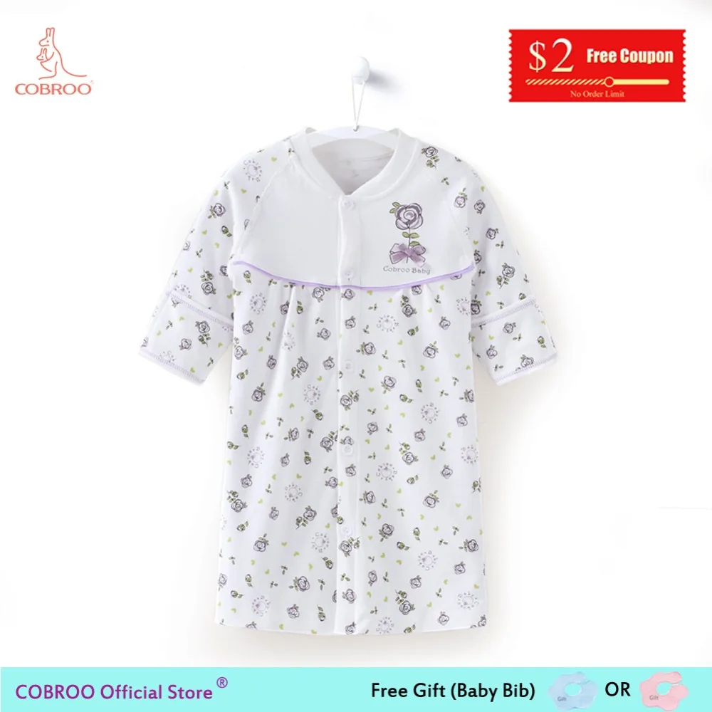6, 9 м Одежда для новорожденных детские пижамы для девочек пижамы халаты хлопок летние халаты для детей ночные рубашки цветочный NY10014