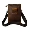 Original Leather Male Casual Vintage Design Shoulder Messenger bag Multifunction Fashion Belt Waist bag Summer Phone Pouch 6402 ► Photo 2/6