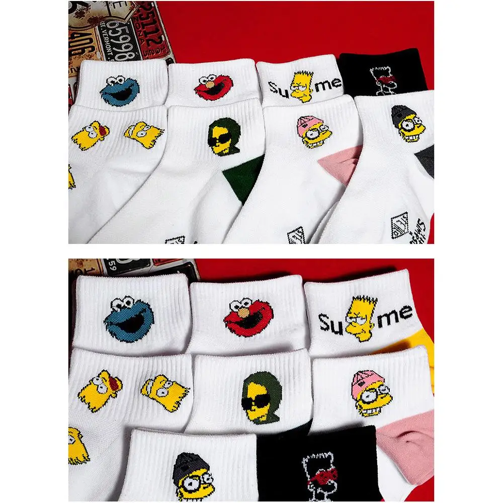 

10 pairs/pack Simpson family socks Couple cotton Women cartoon funny Girls novelty cute animal funny happy socks summer