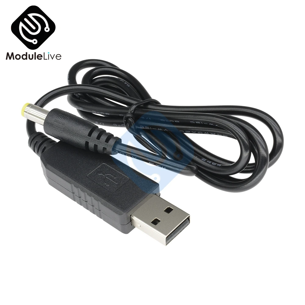 USB DC 5V к DC 12V повышающий кабель Модуль преобразователя 2,1x5,5 мм Штекерный разъем