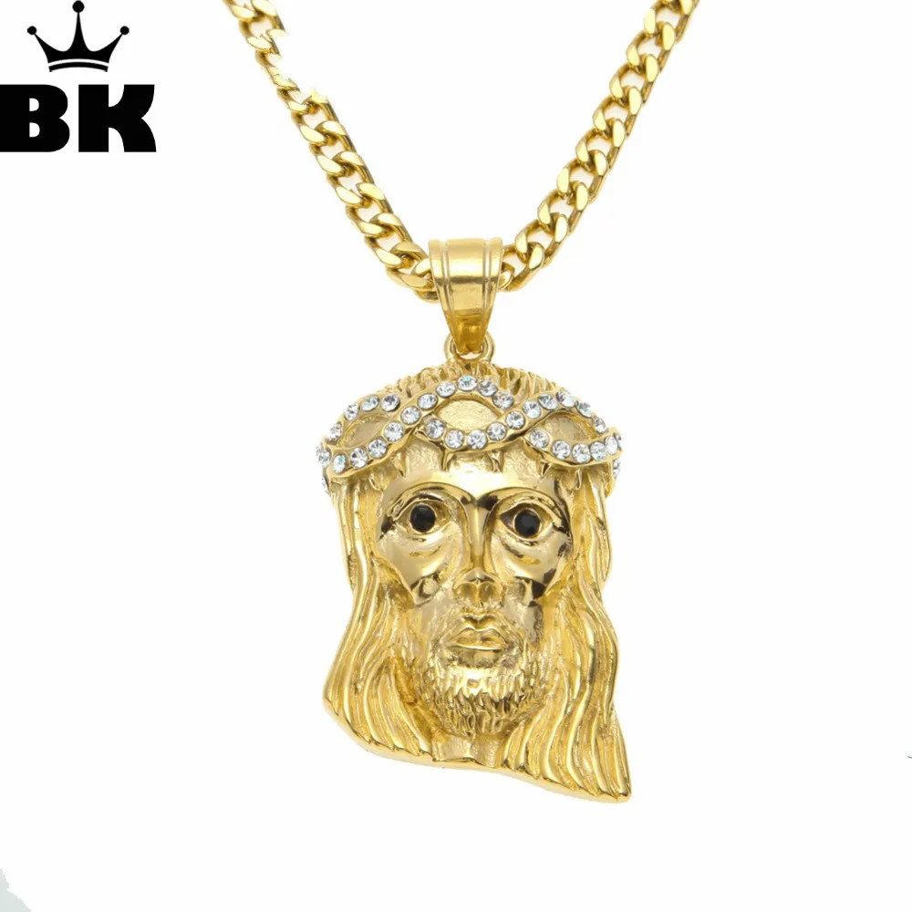 Хип-хоп Christ 24K золотой цвет голова Иисуса очарование кулон Мода Панк ювелирные