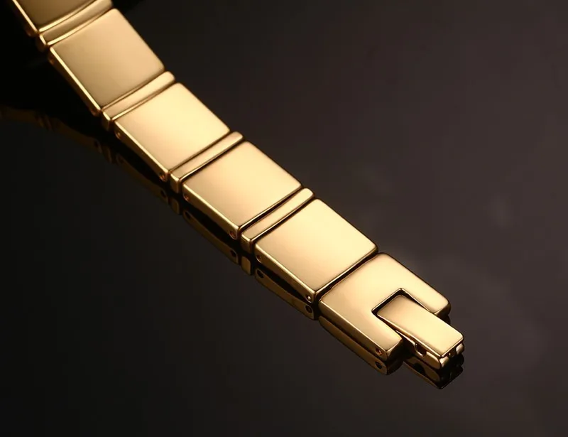 Для мужчин Вольфрам Сталь Goldtone магнитотерапия здоровья Браслеты отрицательных