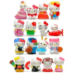 16 шт./лот рисунок «Hello Kitty» Кот ПВХ игрушки Фигурки Модель микро-пейзаж Сад орнамент подарок игрушки