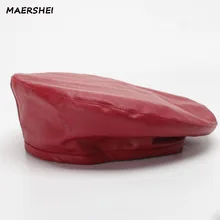 MAERSHEI New Beret Cap Fashion Women Casual PU Leather Beret Hat For Women Autumn Winter Retro Beanie Caps Hot