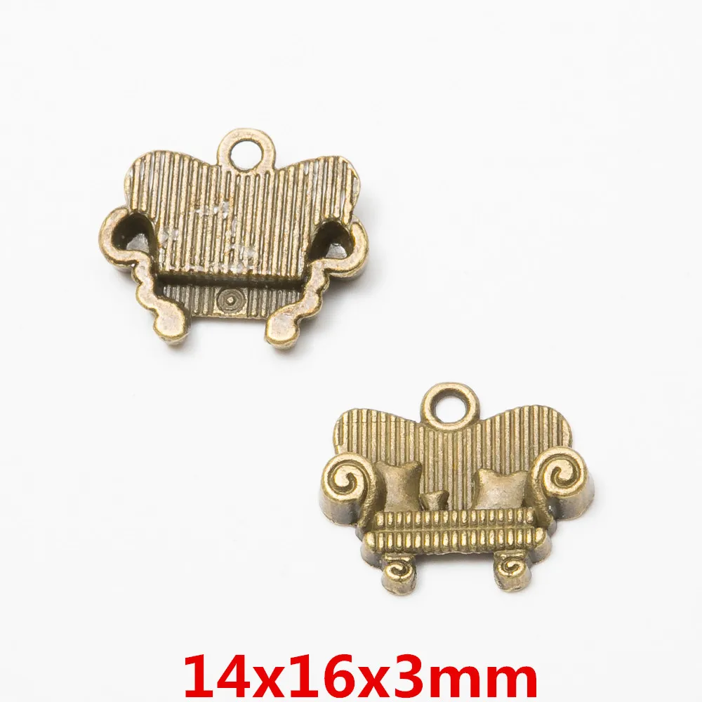 150pcs Sofas Chairs Charms Antique Bronze DIY Jewelry Making Pendant for Fashion Bracelet Necklace Earrings