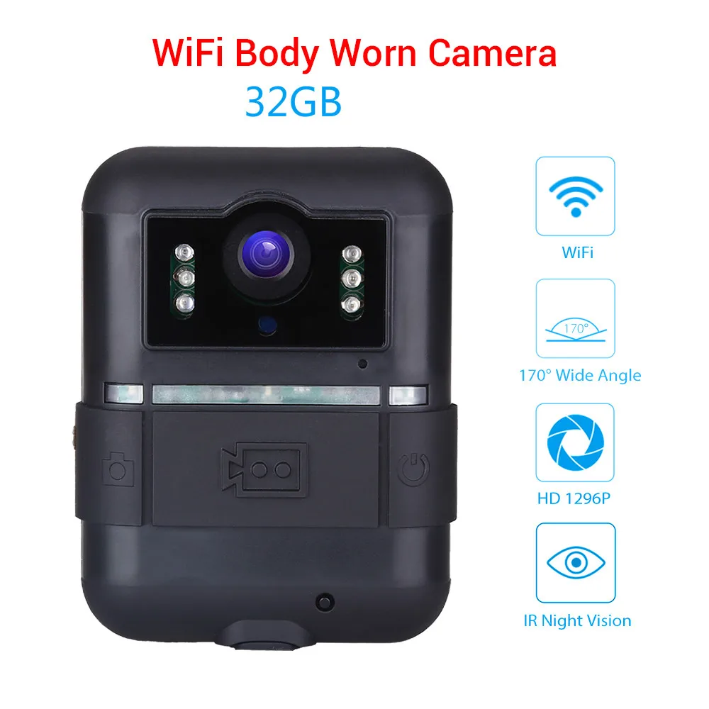 Boblov Wifi камера 32 Гб WN11 1296P Novatek 96658 Ultra HD 1296P полицейская камера с поворотом на 360 градусов камера ночного видения