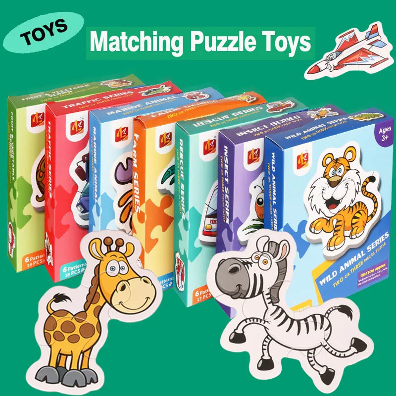 

Puzzles for Kids Enfant Wooden Wood Animal Cognition Puzzle Educational Learning Toys for Children Gifts Developmental Baby Toys