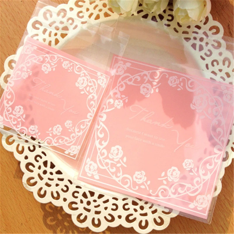 Cute Transparent Baby Shower Baking Food Biscuit Cookie Self Adhesive Small Packaging Package Bakery Plastic Candy Bag