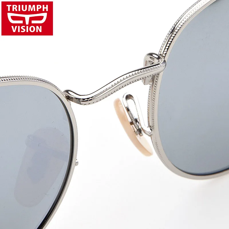 TRIUMPH VISION, винтажные круглые солнцезащитные очки, женские, поляризационные, серебристые, зеркальные, солнцезащитные очки для женщин, ретро бренд, Oculos Shades, женские, Новинка