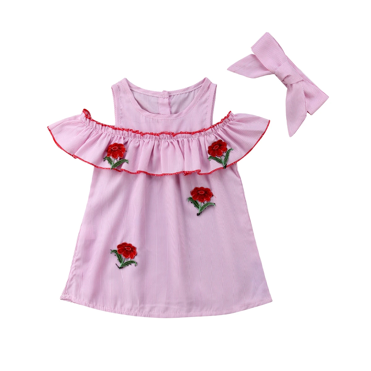 

Toddler Baby Girl Sleeveless Kid Flower Ruffle Tutu Party Wedding Princess Dress