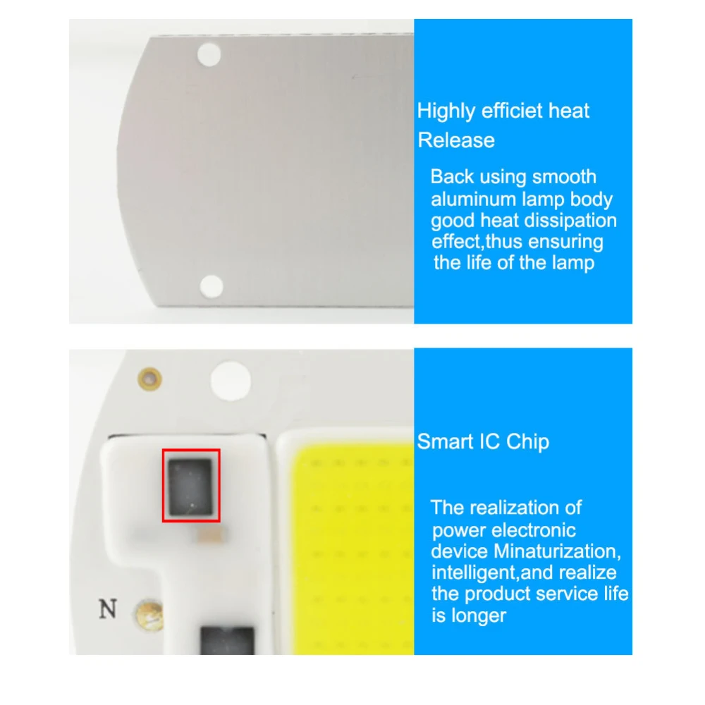 20W 30W 50W Светодиодный s AC50W бесприводной COB светильник источник светодиодный