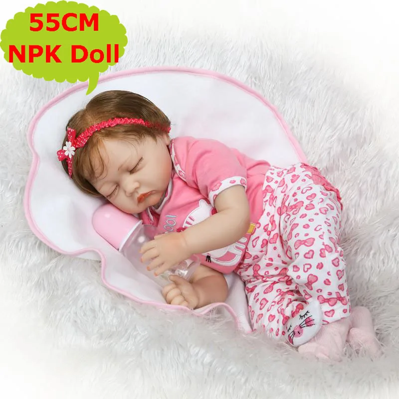 

Lifelike NPK 55cm Baby Reborn Doll Soft Silicone Cotton Body Alive Sleeping Bebe Toys Lovely Toys For Child Girls Birthday Gift