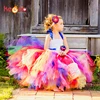 Keenomommy dulces de flor de arco iris niñas Tutu cumpleaños vestido de boda foto de los niños Halloween traje de Navidad TS052 ► Foto 1/6