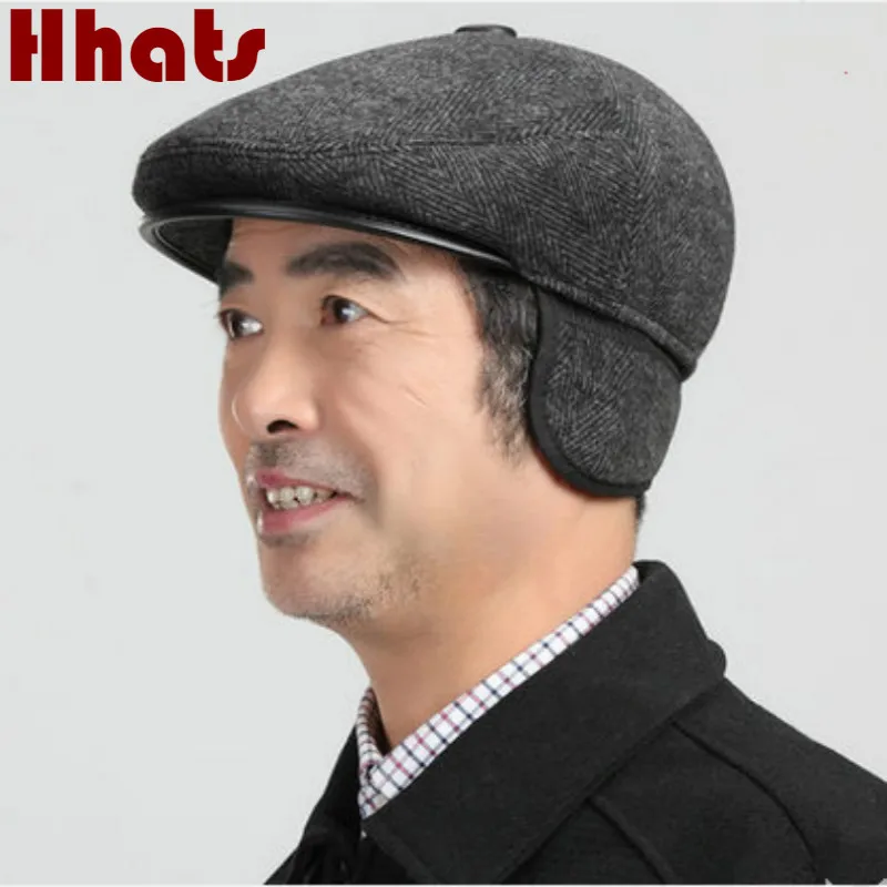 

Which in shower old men winter berets hat thick warm ear flap duckbill flat hat Foldable earflap Hats casquette Gorras Planas