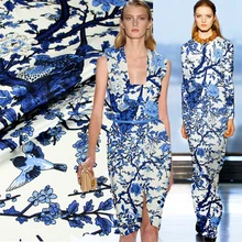 SP116 SS027 чистый шелк/Siskin Treetop/Печатный анти-УФ/шелковая ткань тутового шелка/ширина 16,5~ 1.25yd толщина 1,18~ 19 мм