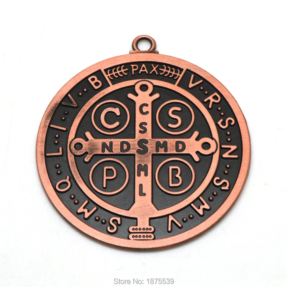 Большая медаль Святого Бенедикта высокого качества кулон диаметр 90 мм